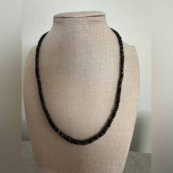 Ethiapian Black opal  Beaded Necklace - Picture 2 of 11